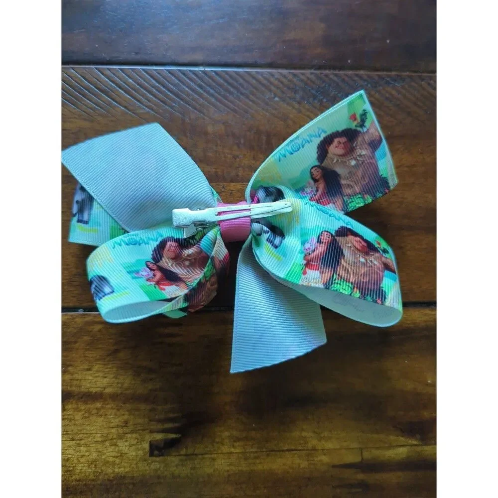 Hair Bow Moana Maui Pua Handmade